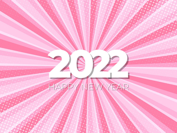 2022 Uusi vuosi sarjakuva ja puolityhjä pisteitä loma vaaleanpunainen tausta pop art tyyliin - Vektori, kuva