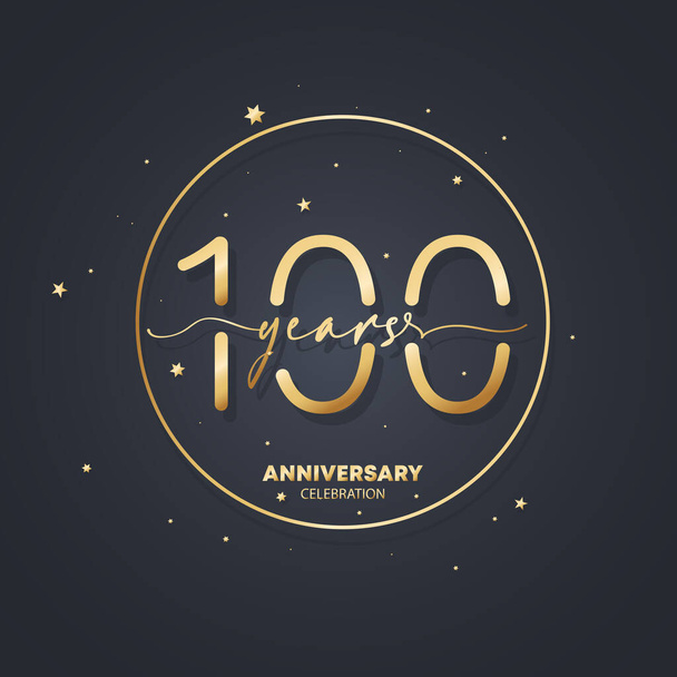 100 Jahre Jubiläum Logo-Vorlage. 100. Geburtstag, Ikone des Hochzeitstages. Trendiges Symbolbild. Vektor EPS 10. Isoliert im Hintergrund. - Vektor, Bild