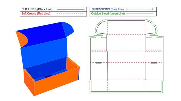 Indestructo Mailer Shipping Box aaltopahvin Indestructo laatikko dieline ja 3D-vektori muokattavissa muokattava tiedosto - Vektori, kuva