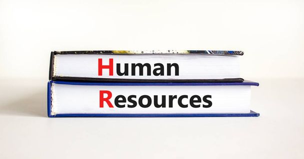 Human resources symbol. Concept words 'Human resources' on books on a beautiful white table, white background. Business and human resources concept. - Fotografie, Obrázek