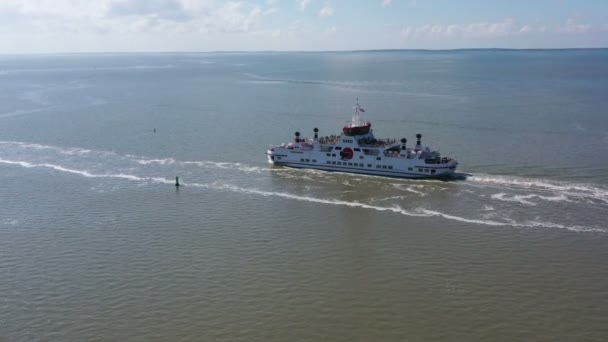 Aerial from the ferry to Ameland island in Friesland the Netherlands - Footage, Video