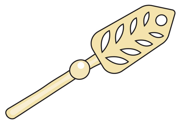 Classic vintage absinthe bar spoon. Doodle cartoon style vector image. For restaurant menu, bartender website design, cocktail making process illustration, alcohol cookbook decoration etc - Vector, Image