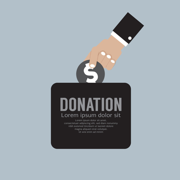 Donate Money To Charity Concept Vector Illustration - Vector, Image