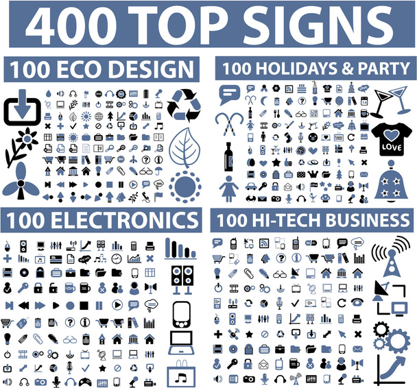 400 top signs - Vector, Image