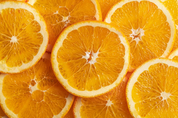 top view orange slices - Zdjęcie, obraz