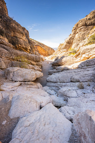 Fehér sziklák az Ernst Tinaja kanyon torkolatánál Big Bendben - Fotó, kép