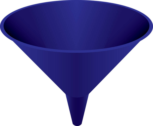 Plastic funnel for pouring small ingredients or pouring liquid. - Вектор,изображение