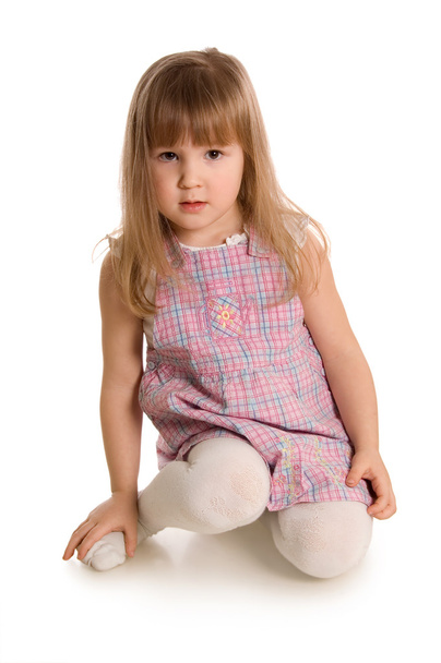 The little girl isolated on white background - Foto, Imagem