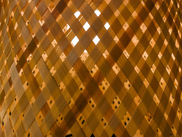 woonkamer Lamp Modern Design Bamboe Achtergrond  - Foto, afbeelding