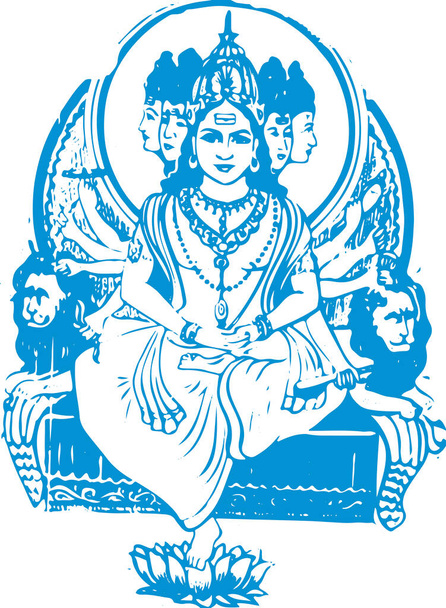 Disegno o Schizzo di Lord Shiva e il suo segno e simboli delineano illustrazione modificabile - Vettoriali, immagini