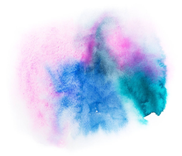 Abstract pink blue green watercolor background, design element. - Fotografie, Obrázek