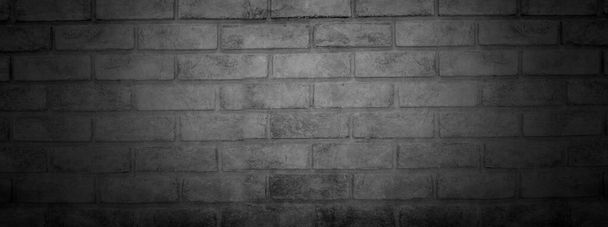 tmavý a černý nástěnný prapor a prázdný cement a betonové pozadí   - Fotografie, Obrázek