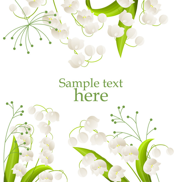 Frame with lilies of the valley - Vector, imagen