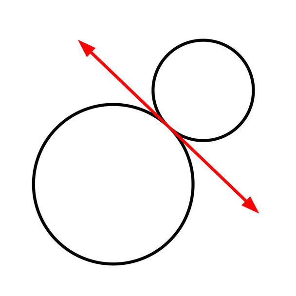 externally tangent circles of two circles - Vector, Image