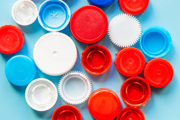 Various recycling lids. Conscious consumption - Photo, Image