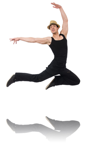 Tänzer tanzt isoliert auf Weiß - Foto, Bild