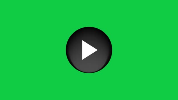 Ícone de reprodução preto animação botão. Resolução 4k. - Filmagem, Vídeo