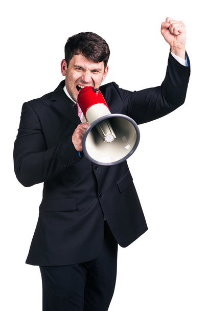 Man with megaphone - Foto, Imagen