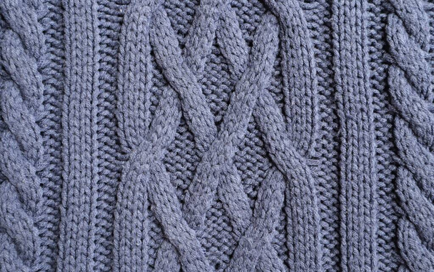Vlněná pletená tkanina šedé barvy, použití na pozadí. - Fotografie, Obrázek