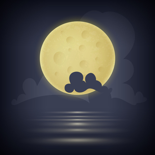 Yellow moon. Vector illustration - Vector, Image