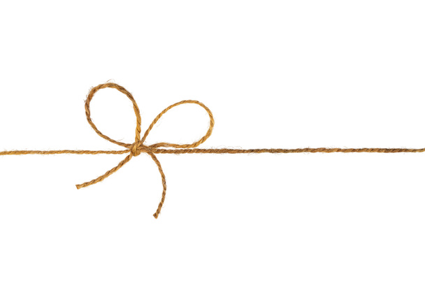 jutové lano, zauzlené, izolovat na bílém pozadí - Fotografie, Obrázek
