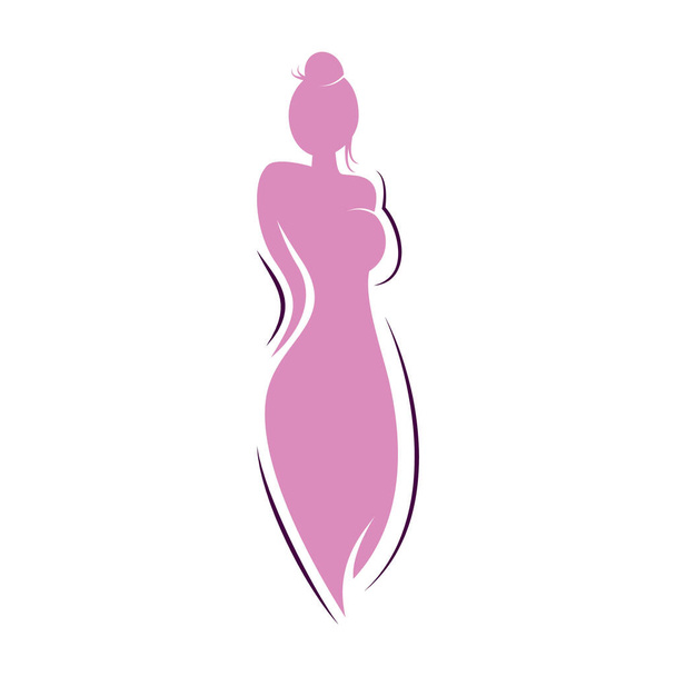 Beautiful fashion woman Logo designs template. Natural Beauty, Yoga and Massage Logo. - Vetor, Imagem