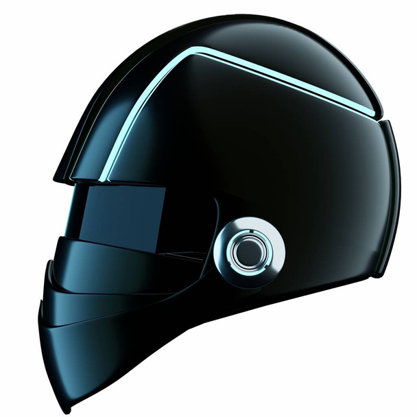 3D Futuristic Helmet Illustration - Foto, Imagen