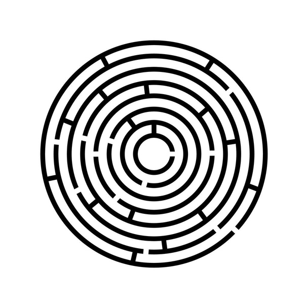 Un labyrinthe vide à forme circulaire. Labyrinthe rond. Modèle modifiable vectoriel. Clipart et illustration sur fond blanc. - Vecteur, image