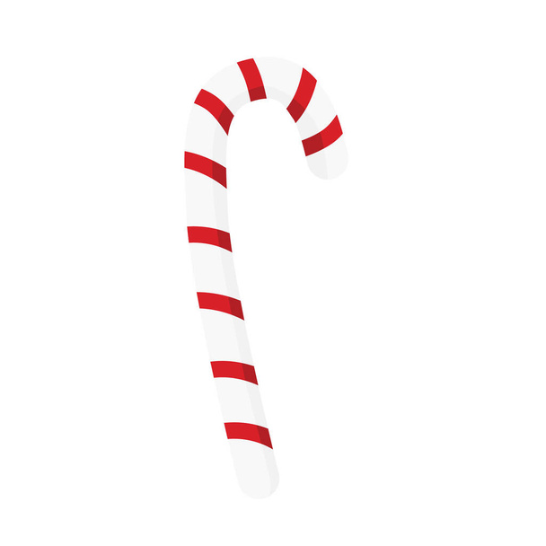 Christmas candy cane. cartoon christmas illustration. Flat design. Decoration sugar lollipop. - Vector, imagen