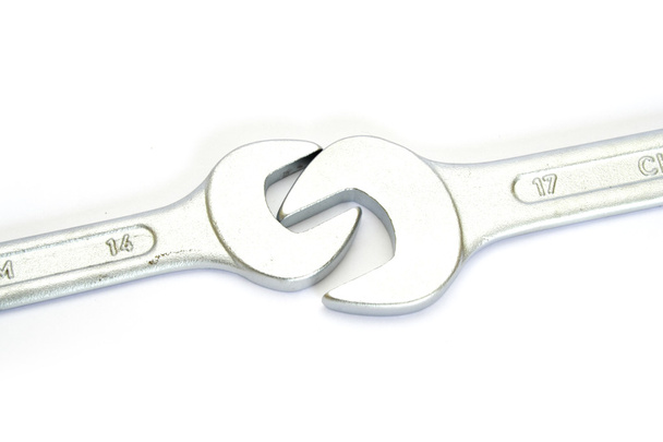 γαλλικό κλειδί εργαλεία που απομονώνονται σε λευκό - Φωτογραφία, εικόνα