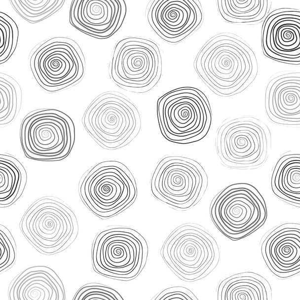 Spiral linear circles seamless pattern. Geometric background. Vector illustration - Вектор, зображення