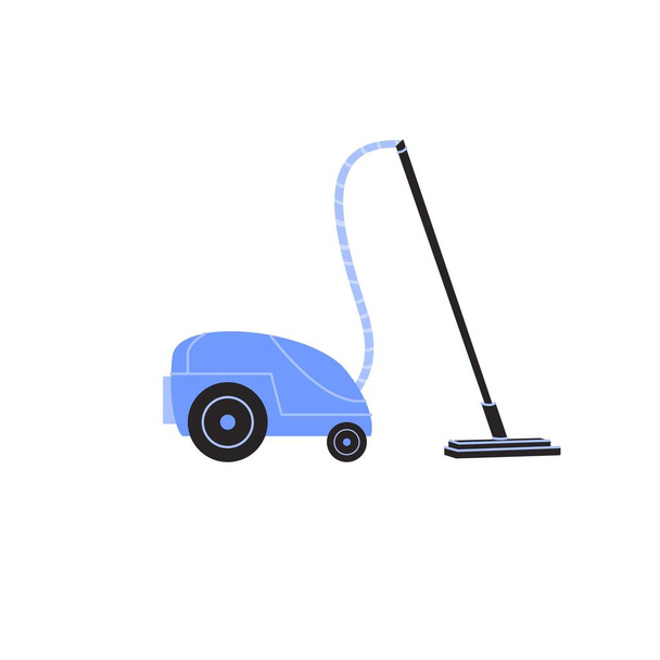 Плоский мультяшный пылесос, бытовая техника и концепция векторной иллюстрации очистки дома - Вектор,изображение
