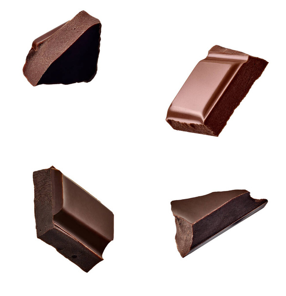 pedaço de chocolate doce sobremesa de alimentos caindo
 - Foto, Imagem