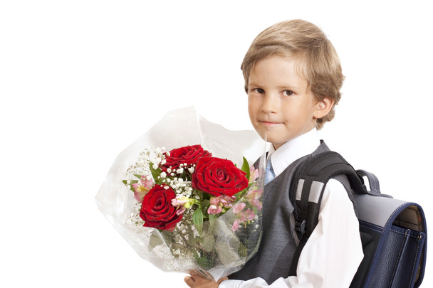 The first-grader with a bouquet - Photo, Image