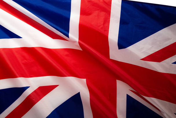 Grande bandeira britânica como pano de fundo. Vista superior.  - Foto, Imagem