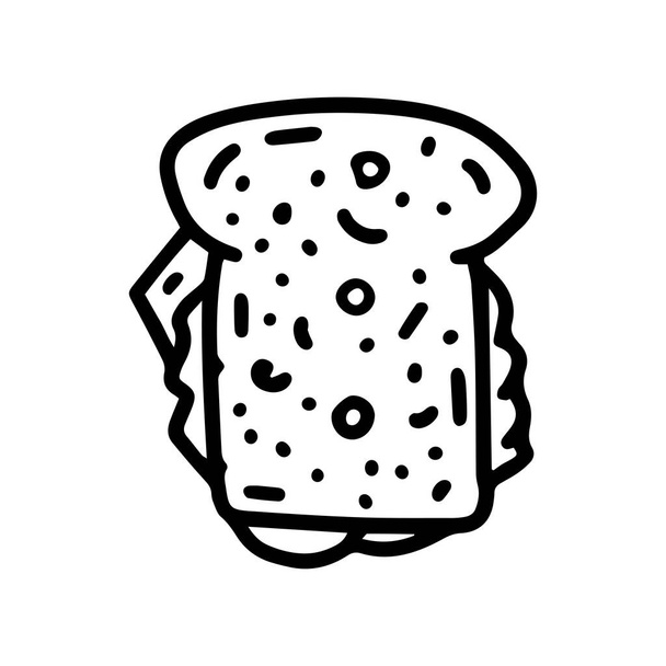 sandwich line vector doodle simple icon design - Vektor, obrázek