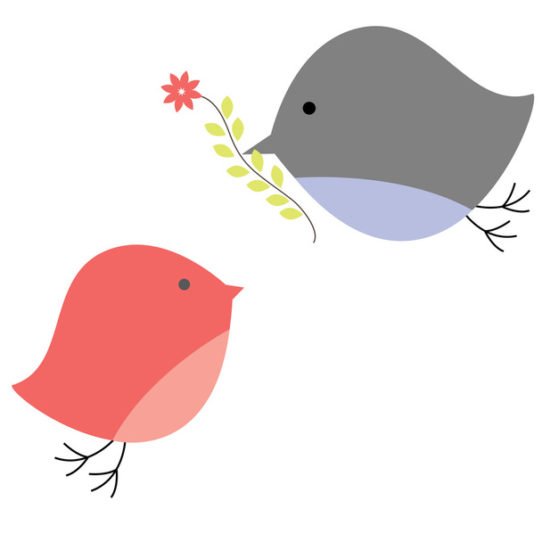 Background with birds in love. Vector illustration - Vector, Image