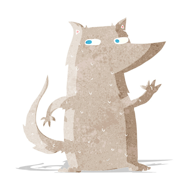 мультяшный волк машет
 - Вектор,изображение