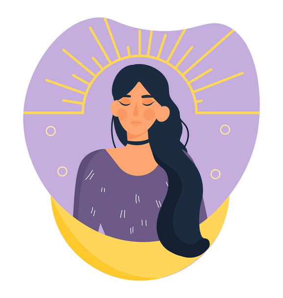 Depressed woman concept - Vector, Image