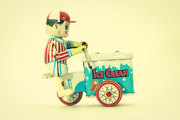 Old tin toy ice cream boy - Photo, Image