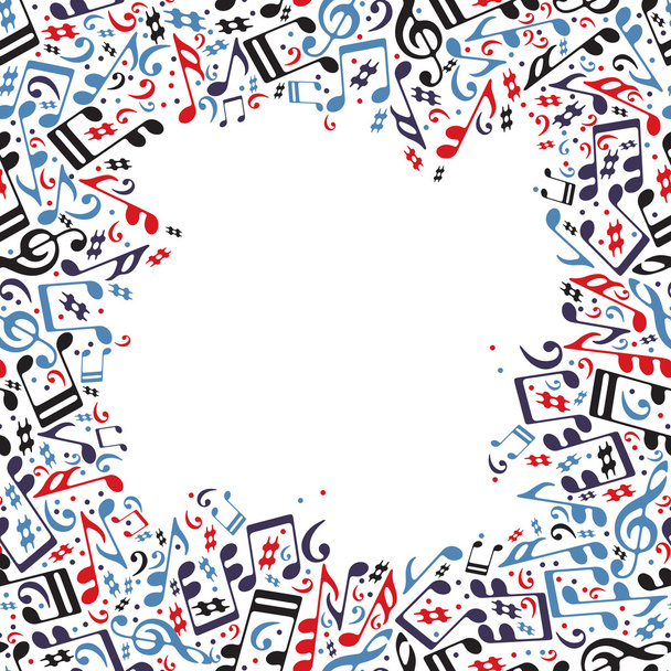 Music frame made with notes. - Vektor, obrázek