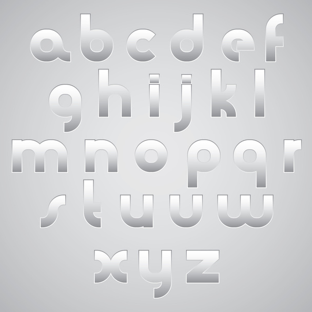Geometric modern style digital letters alphabet. - Vector, Imagen