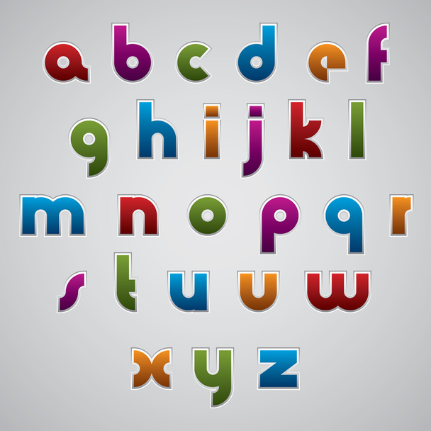 Geometric modern style digital letters alphabet. - Vektor, Bild