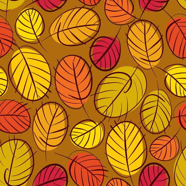 Autumn leaves seamless background, floral vector seamless patter - Vektör, Görsel