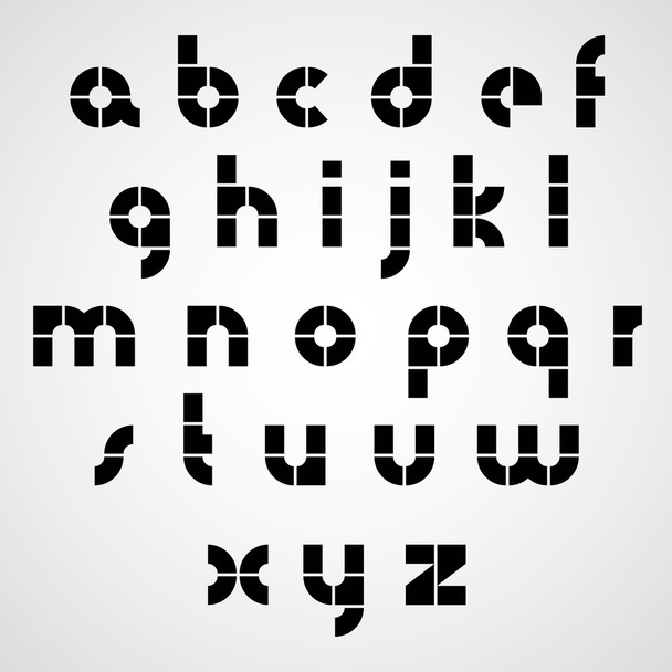 Digital alphabet, modern style vector font. - Вектор,изображение