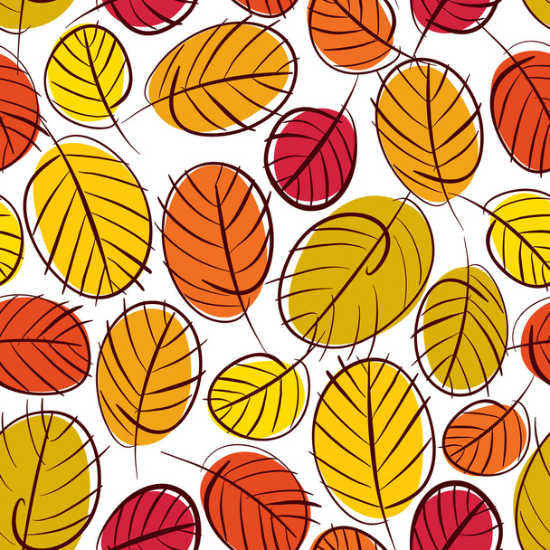 Floral vector seamless pattern, autumn leaves seamless backgroun - Vector, Image