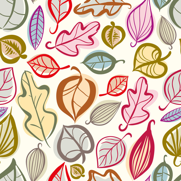 Autumn leaves seamless pattern. - Vettoriali, immagini