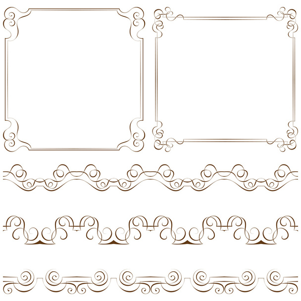 Set of elegant frames and borders - Vektor, Bild