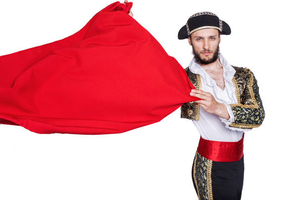 Matador throwing a red cape - Foto, Imagen