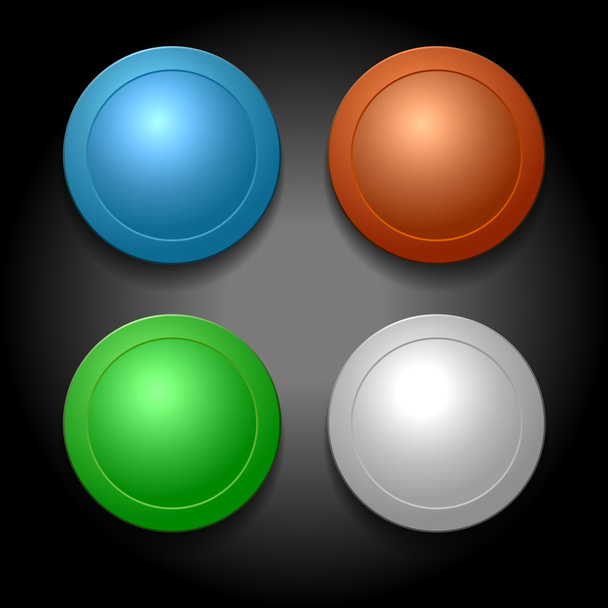 Set of Different Color Blank Buttons Template. Vector - Vetor, Imagem